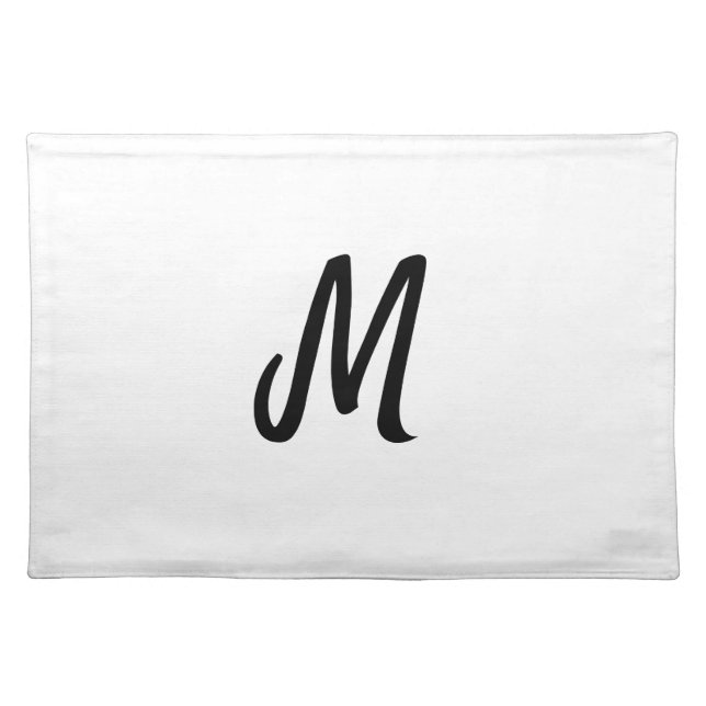 simple minimal monogram logo personalized baking  cloth placemat (Front)