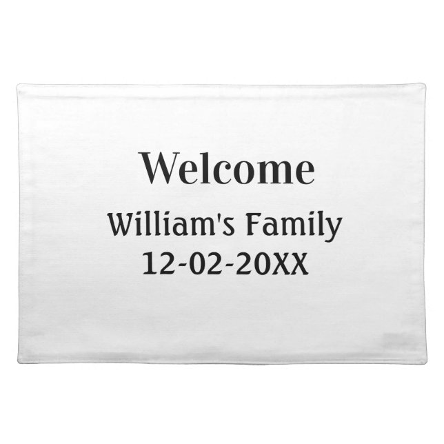 simple minimal monogram logo personalized baking   cloth placemat (Front)