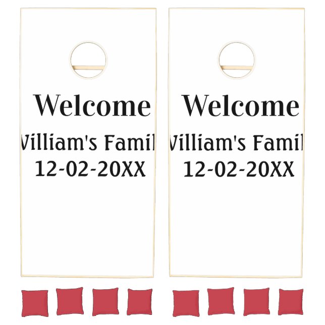 simple minimal monogram logo personalized baking   cornhole set (Set)