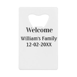 simple minimal monogram logo personalized baking credit card bottle opener