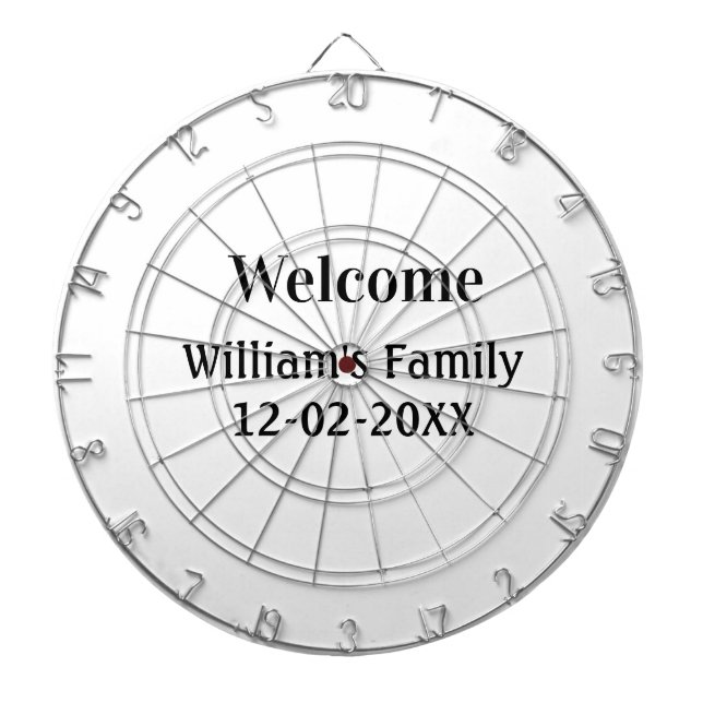 simple minimal monogram logo personalized baking   dart board (Front)