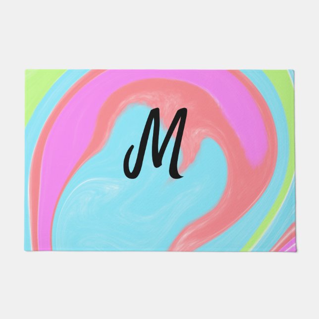 simple minimal monogram logo personalized baking   doormat (Front)