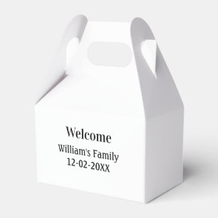 simple minimal monogram logo personalized baking favor boxes