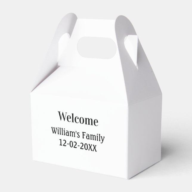 simple minimal monogram logo personalized baking   favor boxes (Front Side)