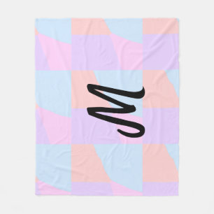 simple minimal monogram logo personalized baking   fleece blanket