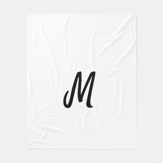 simple minimal monogram logo personalized baking   fleece blanket (Front)