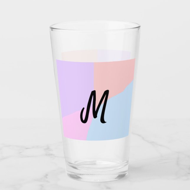 simple minimal monogram logo personalized baking   glass (Front)