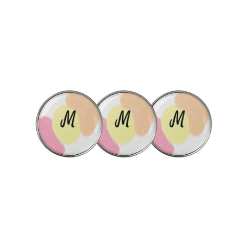 simple minimal monogram logo personalized baking   golf ball marker