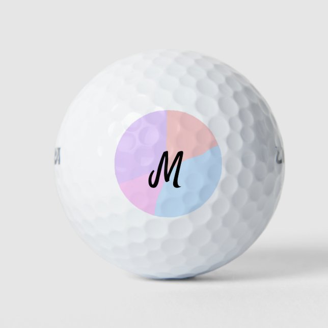 simple minimal monogram logo personalized baking   golf balls (Front)