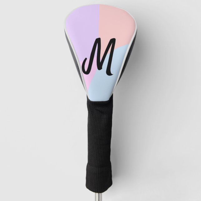 simple minimal monogram logo personalized baking   golf head cover (Front)