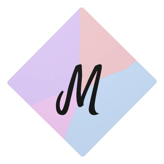 simple minimal monogram logo personalized baking   graduation cap topper (Front)
