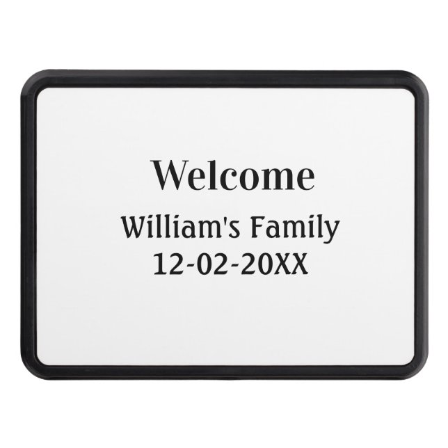 simple minimal monogram logo personalized baking   hitch cover (Front)