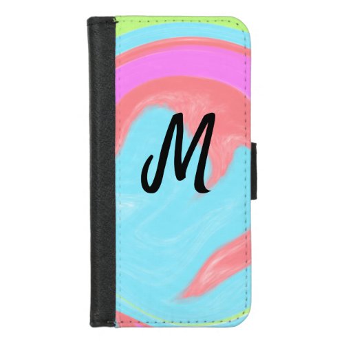 simple minimal monogram logo personalized baking   iPhone 87 wallet case