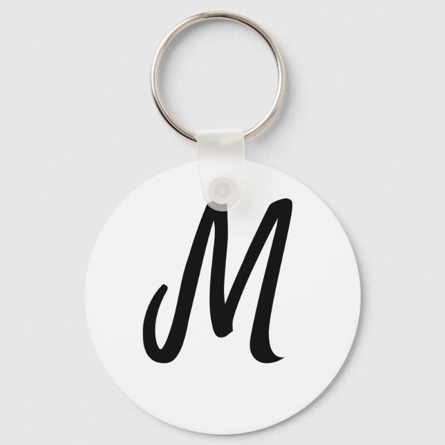 simple minimal monogram logo personalized baking   keychain (Front)