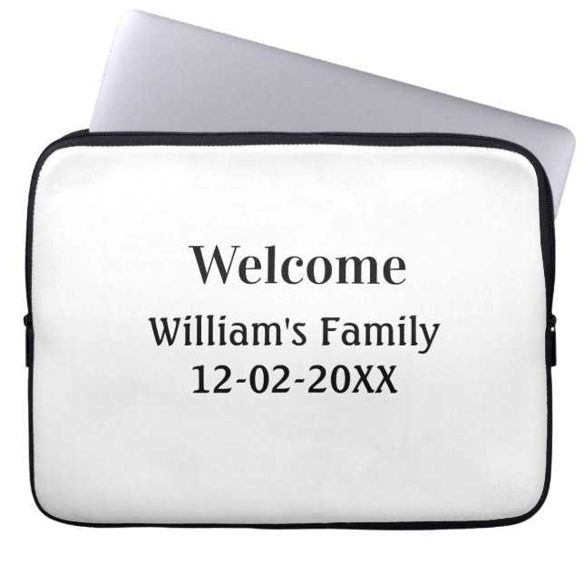 simple minimal monogram logo personalized baking   laptop sleeve (Front)