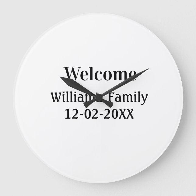 simple minimal monogram logo personalized baking   large clock (Front)