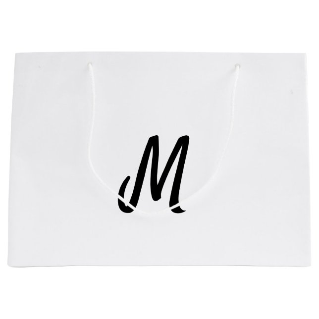 simple minimal monogram logo personalized baking   large gift bag (Front)