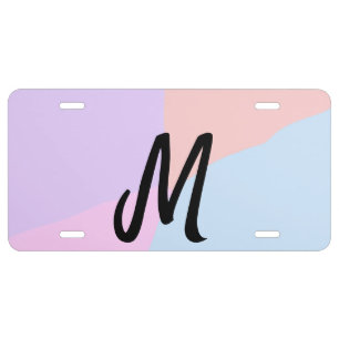 simple minimal monogram logo personalized baking   license plate