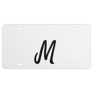 simple minimal monogram logo personalized baking license plate