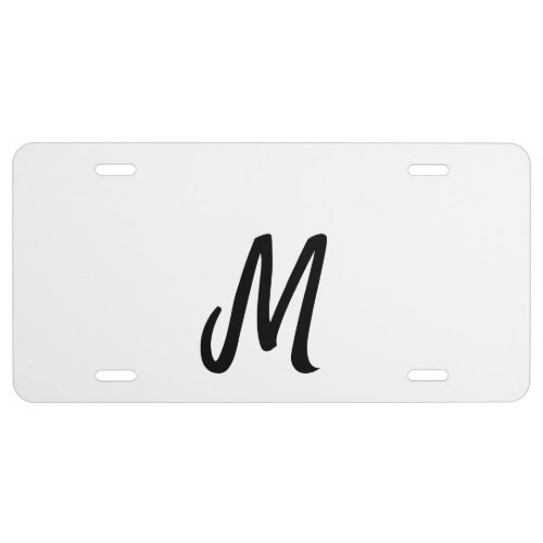 simple minimal monogram logo personalized baking   license plate