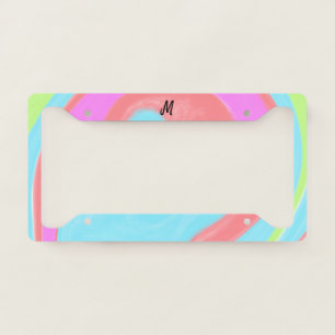 simple minimal monogram logo personalized baking license plate frame