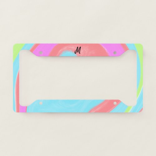 simple minimal monogram logo personalized baking   license plate frame