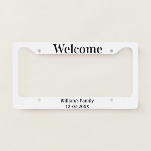 simple minimal monogram logo personalized baking   license plate frame