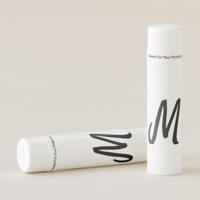 simple minimal monogram logo personalized baking   lip balm (Front)