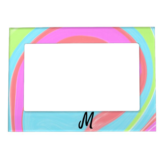 simple minimal monogram logo personalized baking   magnetic frame (Front)