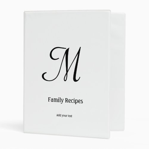 simple minimal monogram logo personalized baking   mini binder