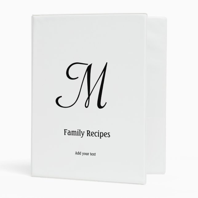 simple minimal monogram logo personalized baking   mini binder (Front/Inside)