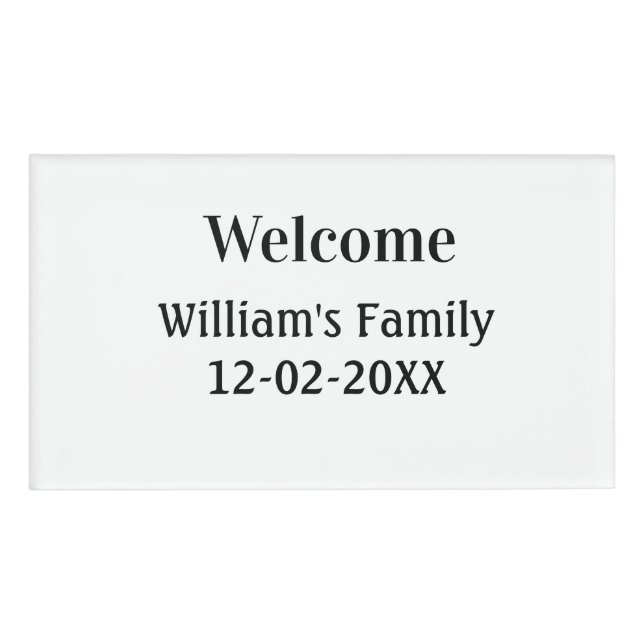 simple minimal monogram logo personalized baking   name tag (Front)