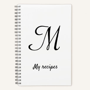 simple minimal monogram logo personalized baking notebook