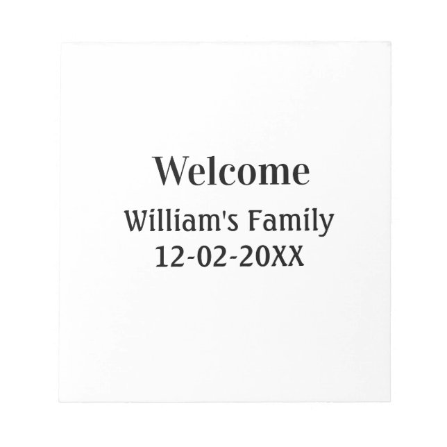 simple minimal monogram logo personalized baking   notepad (Front)