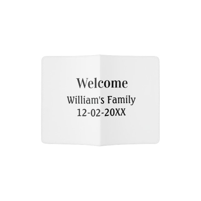 simple minimal monogram logo personalized baking   passport holder (Opened)