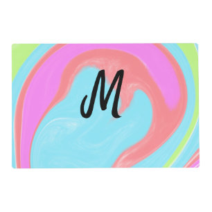 simple minimal monogram logo personalized baking placemat