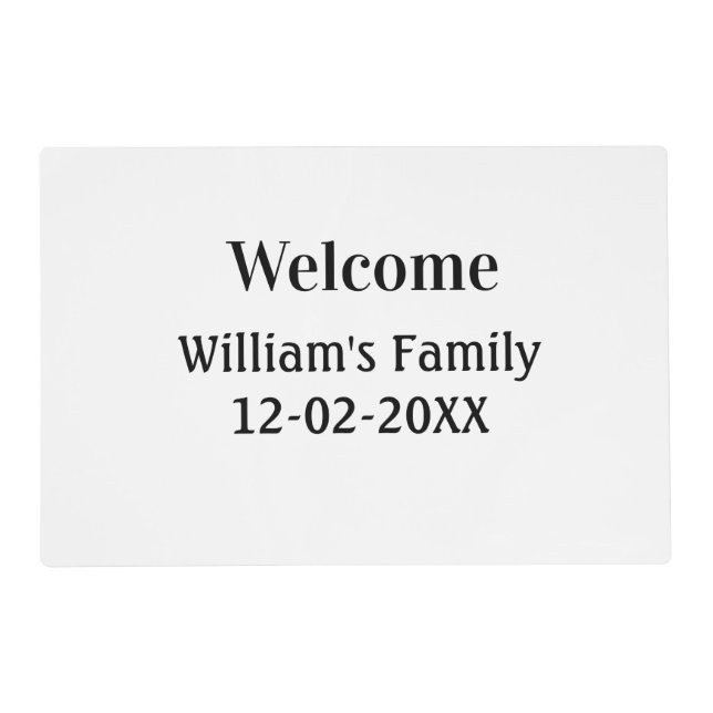 simple minimal monogram logo personalized baking   placemat (Front)