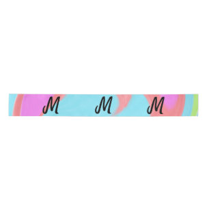 simple minimal monogram logo personalized baking   satin ribbon