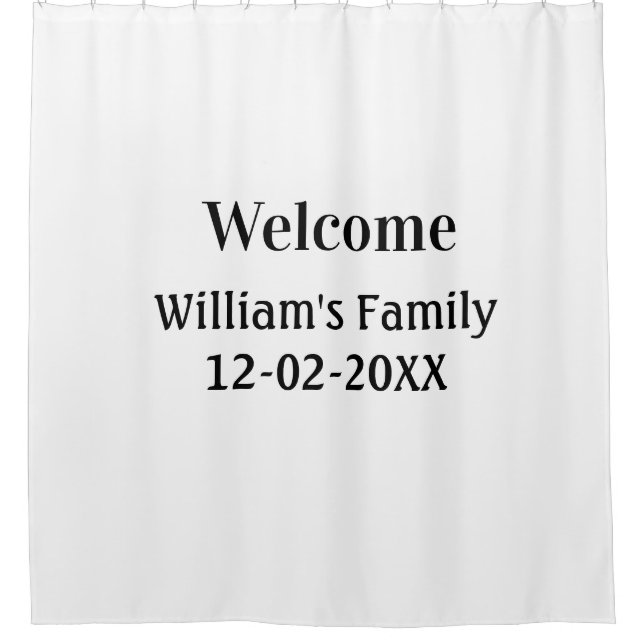 simple minimal monogram logo personalized baking   shower curtain (Front)