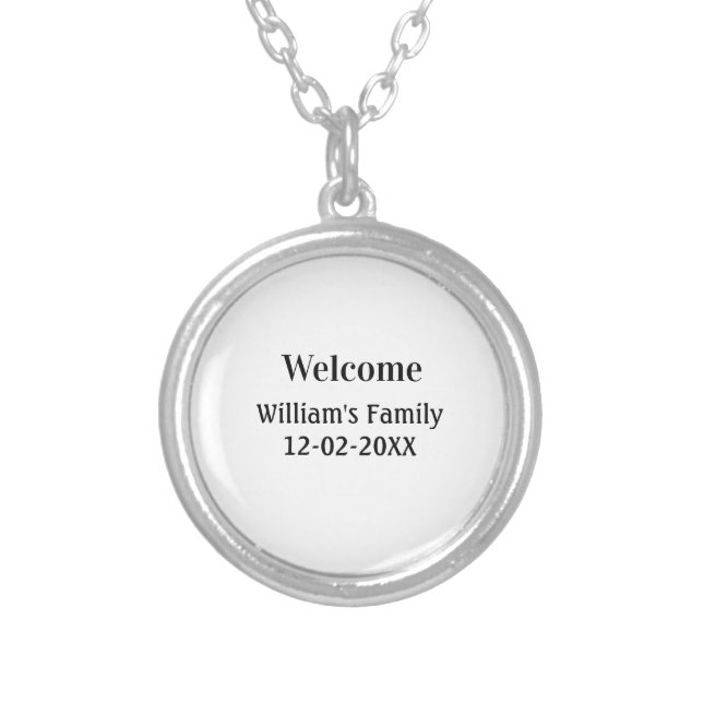 simple minimal monogram logo personalized baking   silver plated necklace (Front)