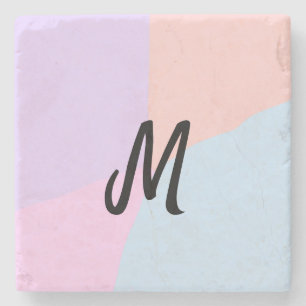 simple minimal monogram logo personalized baking stone coaster
