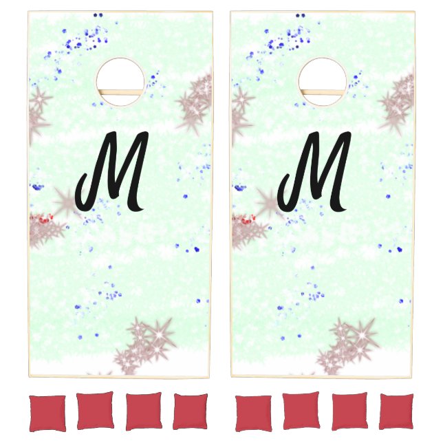 simple minimal monogram logo personalized baking t cornhole set (Set)
