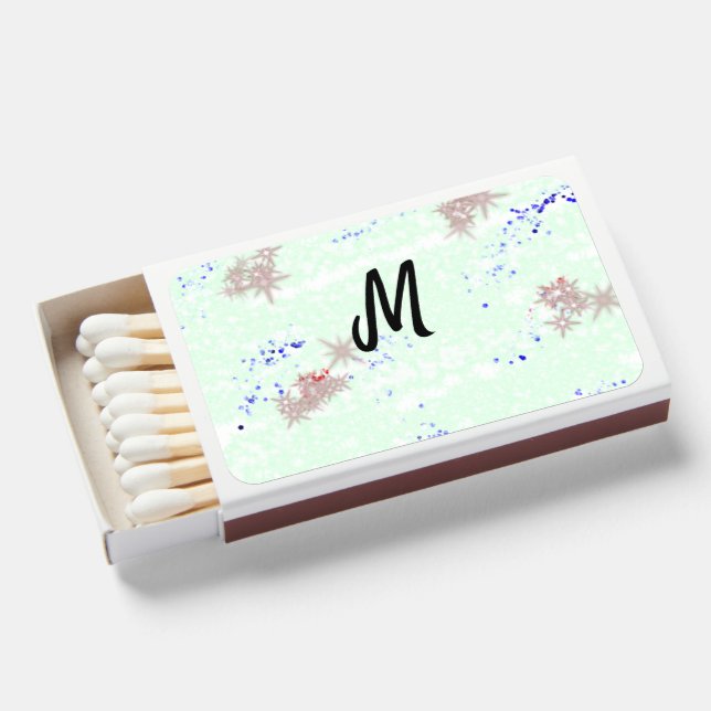 simple minimal monogram logo personalized baking t matchboxes (Front Open)