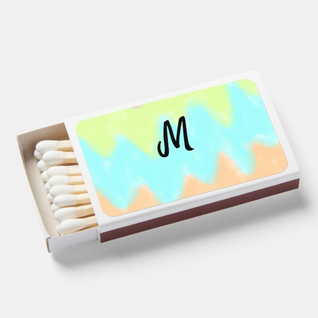 simple minimal monogram logo personalized baking t matchboxes (Front Open)