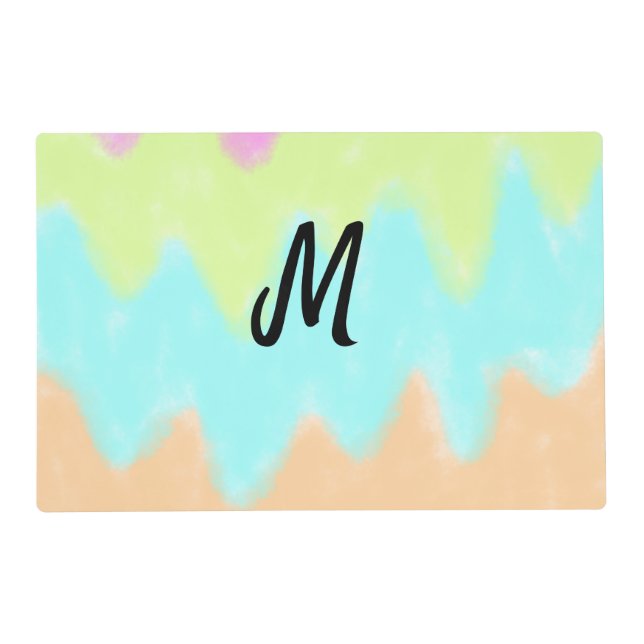 simple minimal monogram logo personalized baking t placemat (Front)