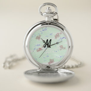 simple minimal monogram logo personalized baking t pocket watch