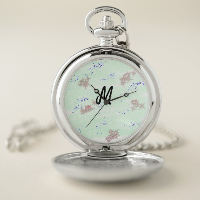 simple minimal monogram logo personalized baking t pocket watch (Inside)