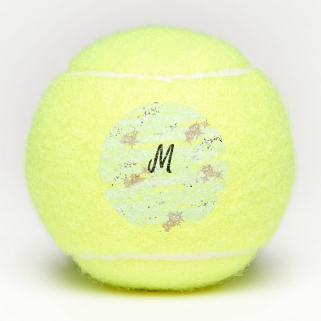 simple minimal monogram logo personalized baking t tennis balls (Front)