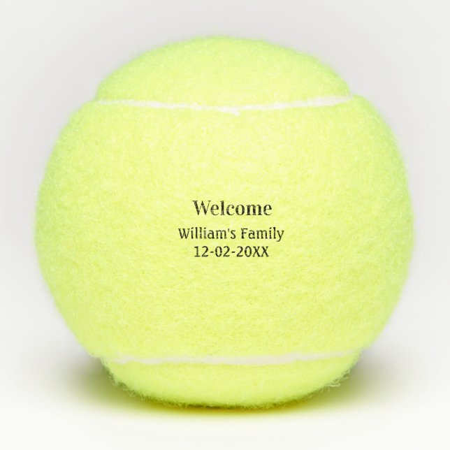 simple minimal monogram logo personalized baking   tennis balls (Front)