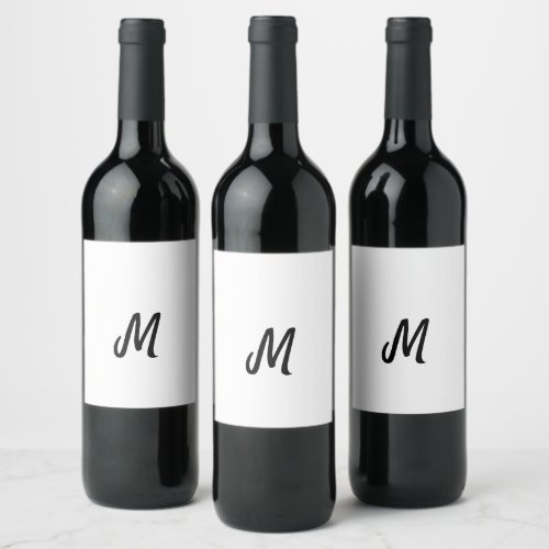 simple minimal monogram logo personalized baking   wine label